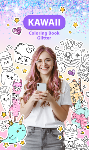 اسکرین شات برنامه Kawaii Coloring Book Glitter 1