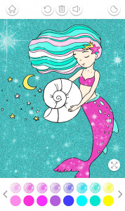 اسکرین شات برنامه Mermaid Coloring Book Glitter 2