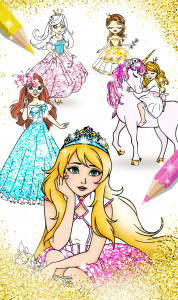 اسکرین شات برنامه Princess Coloring Book Glitter 1