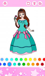 اسکرین شات برنامه Princess Girls Coloring Book 3