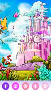اسکرین شات برنامه Princess color by number: Coloring games offline 5