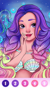 اسکرین شات برنامه Princess color by number: Coloring games offline 8