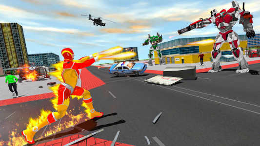 اسکرین شات برنامه Flying Fire Hero Robot Rescue 4