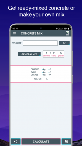 اسکرین شات 3 برنامه Concrete Calculator