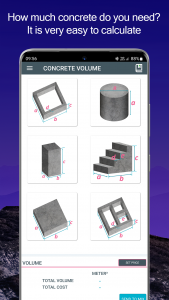 اسکرین شات 1 برنامه Concrete Calculator