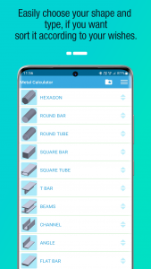 اسکرین شات برنامه Metal Weight Calculator 3