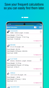 اسکرین شات برنامه Metal Weight Calculator 8