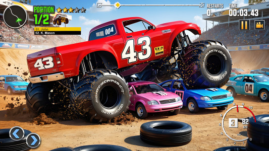 اسکرین شات 3 برنامه Monster Truck Derby Games