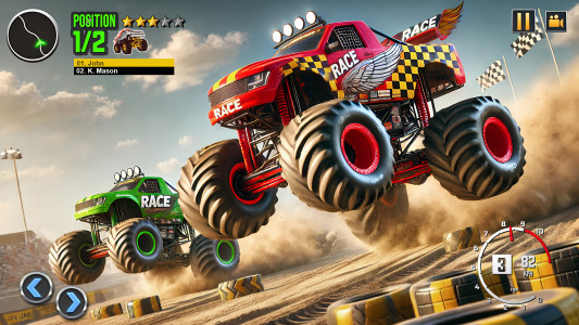 اسکرین شات 2 برنامه Monster Truck Derby Games