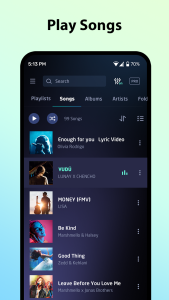 اسکرین شات 2 برنامه Music Player - MP3 Music App