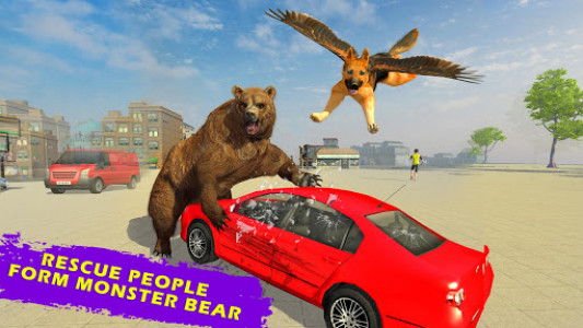 اسکرین شات برنامه Flying Super Dog Hero City Animal Rescue 8