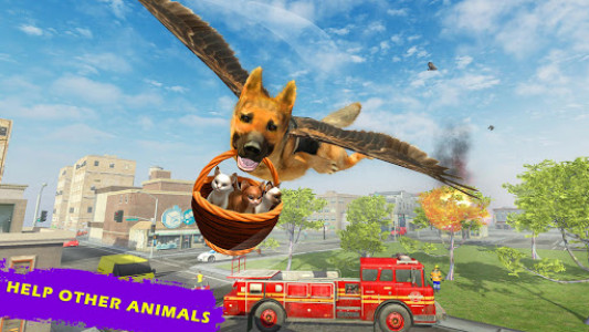 اسکرین شات برنامه Flying Super Dog Hero City Animal Rescue 5