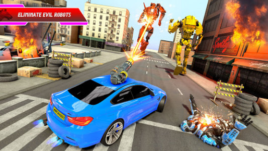 اسکرین شات برنامه Zebra Robot Car Transform Game 7