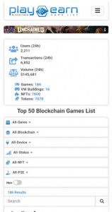 اسکرین شات برنامه PlayToEarn - Blockchain Games List 1