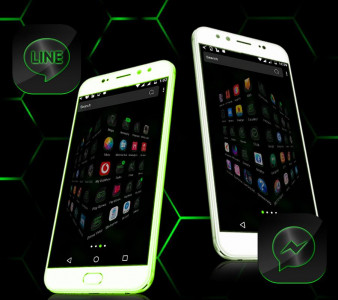 اسکرین شات برنامه Cool Neon Green Launcher Theme 5