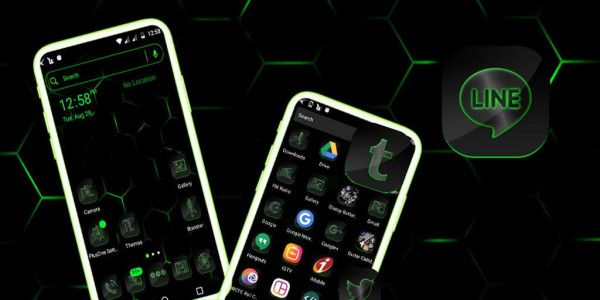 اسکرین شات برنامه Cool Neon Green Launcher Theme 1