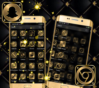 اسکرین شات 4 برنامه Gold Black Launcher Theme