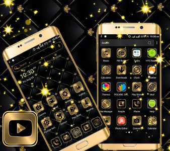 اسکرین شات برنامه Gold Black Launcher Theme 1