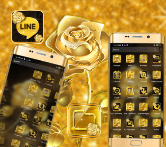 اسکرین شات 2 برنامه Golden Rose Launcher Theme