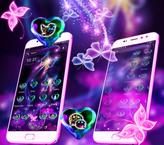 اسکرین شات 3 برنامه Neon ButterFly Launcher Theme