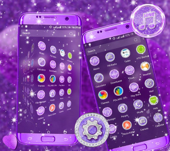 اسکرین شات برنامه Purple Glitter Launcher Theme 2