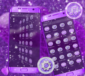 اسکرین شات 2 برنامه Purple Glitter Launcher Theme