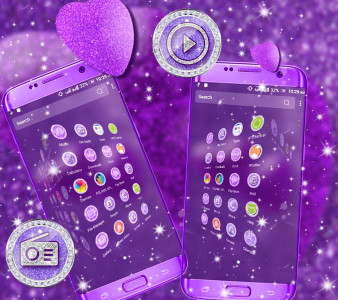 اسکرین شات برنامه Purple Glitter Launcher Theme 4