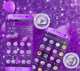 اسکرین شات برنامه Purple Glitter Launcher Theme 1