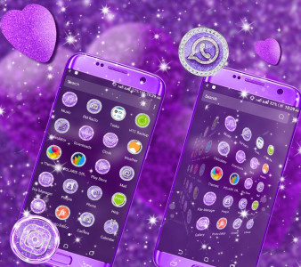 اسکرین شات برنامه Purple Glitter Launcher Theme 3