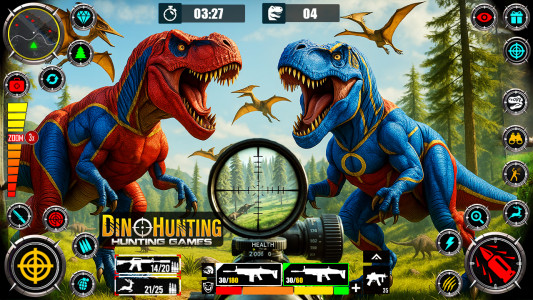 اسکرین شات 2 برنامه Wild Dino Hunting Gun Games