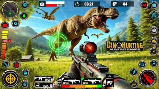 اسکرین شات برنامه Wild Dinosaur Hunting Zoo Game 1