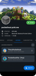 اسکرین شات برنامه Pockethost: Game Server 3