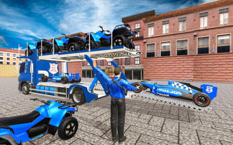 اسکرین شات برنامه US Police Formula Car Transporter Truck 6