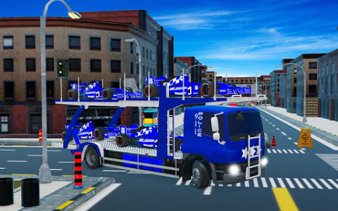 اسکرین شات برنامه US Police Formula Car Transporter Truck 2