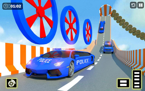اسکرین شات برنامه Police Limo Car Games: Mega Ramp GT Stunts 1