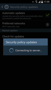 اسکرین شات برنامه Samsung Security Policy Update 3