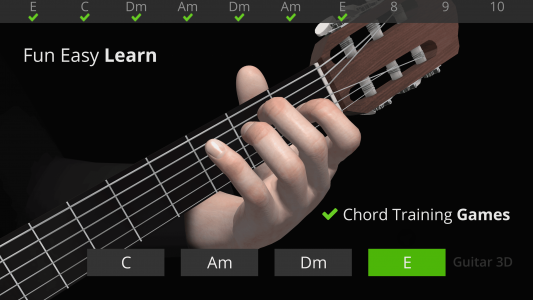 اسکرین شات برنامه Guitar 3D: Basic Chords 8