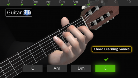 اسکرین شات برنامه Guitar 3D - Basic Chords 8