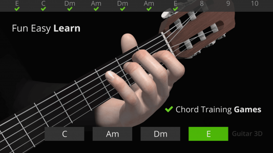 اسکرین شات برنامه Guitar 3D - Basic Chords 8