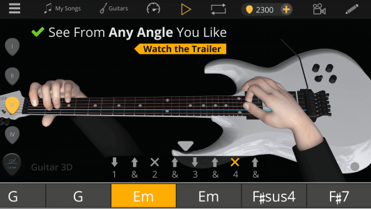 اسکرین شات برنامه Guitar 3D - Basic Chords 3