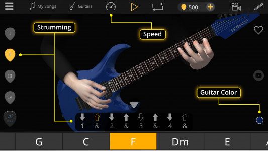 اسکرین شات برنامه Basic Guitar Chords 3D 5