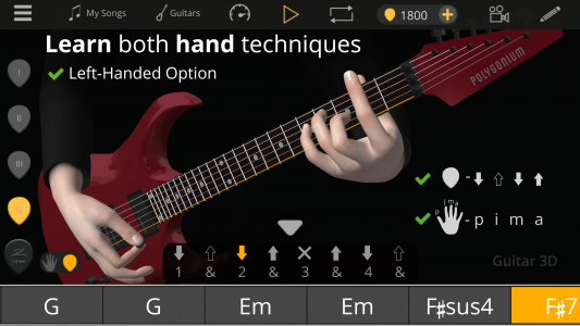 اسکرین شات برنامه Guitar 3D: Basic Chords 2