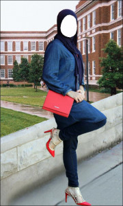 اسکرین شات 3 برنامه Hijab Girl Jeans Photo Suits