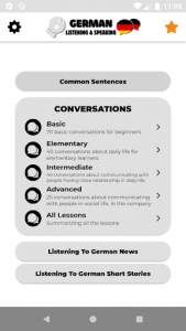 اسکرین شات برنامه Learn German - Listening And Speaking 1