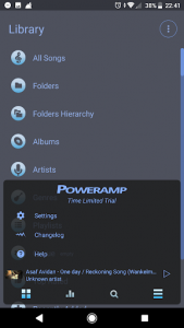 اسکرین شات برنامه Poweramp v3 skin blue dark 3