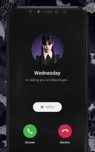 اسکرین شات برنامه Wednesday Addams Fake Call 2