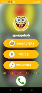 اسکرین شات برنامه sponge fake call bob 1
