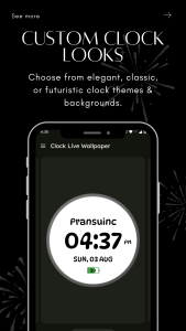 اسکرین شات 2 برنامه Clock Live Wallpaper