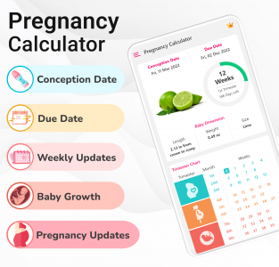 اسکرین شات برنامه Pregnancy Calculator: Due Date 1