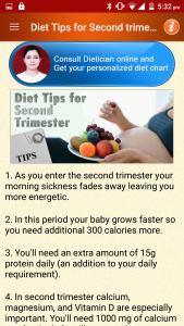 اسکرین شات برنامه Pregnancy Tips Diet Nutrition 2
